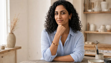 Zeya wearing 18ct Gold Plated Indian Lord Shiva Rudraksha Beaded Hindu Bracelet for Rudraksha Bracelet Gold: A Complete Guide | The Colourful Aura