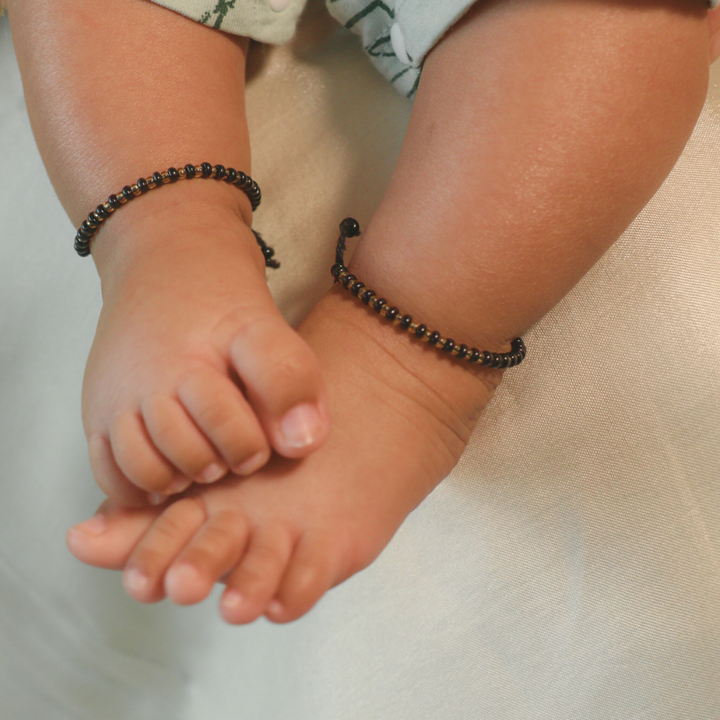 Adjustable Black Golden Beads Indian New Born Kids Nazaria Daily Bracelet