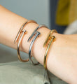 18ct Plated Handmade Nail Luxury Cuff Arm Bangle Bracelet