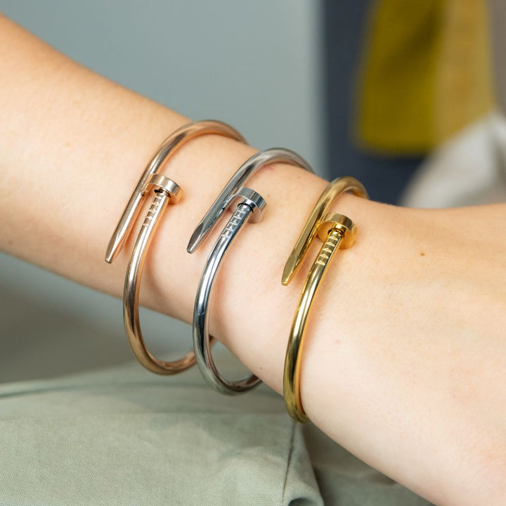 18ct Plated Handmade Nail Luxury Cuff Arm Bangle Bracelet