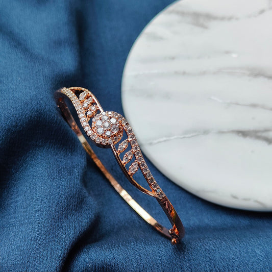 Slim Rose Gold Zircon Slim Designer Minimalist Stacking Bangle