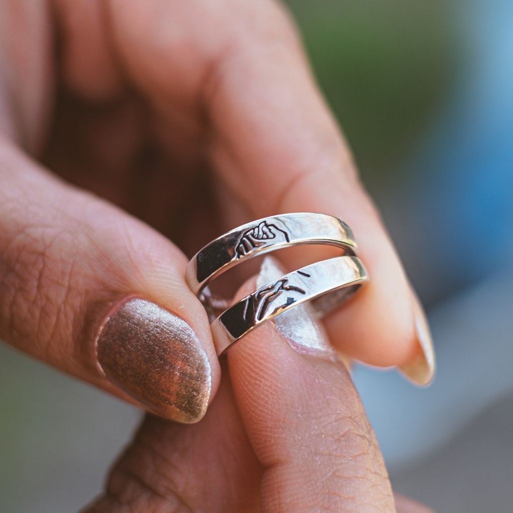 Slim Silver promise rings, Wedding Anniversary Ring