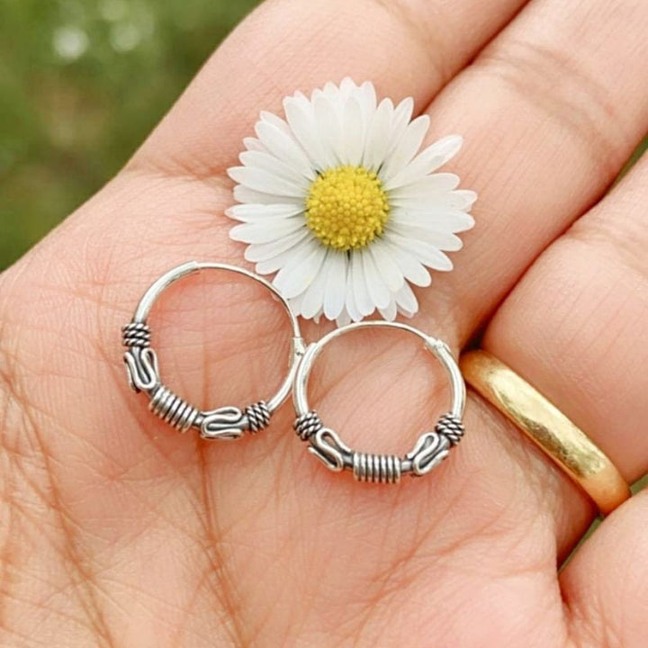 Silver Sterling Ball Hoops