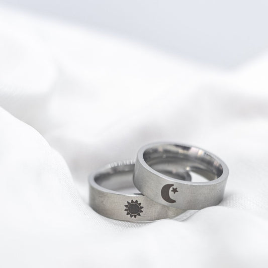 Moon And Sun Couples Ring Set