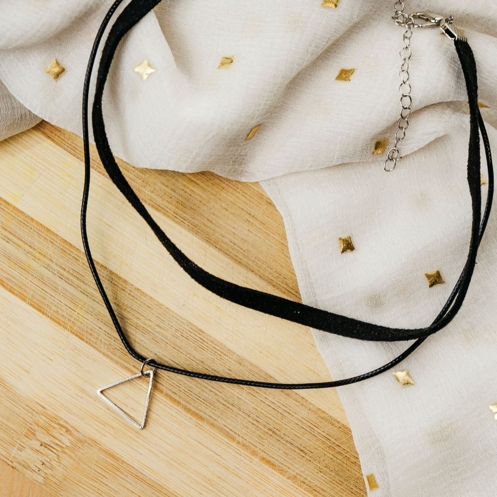 Layered Emo Necklace, Triangle Gothic choker