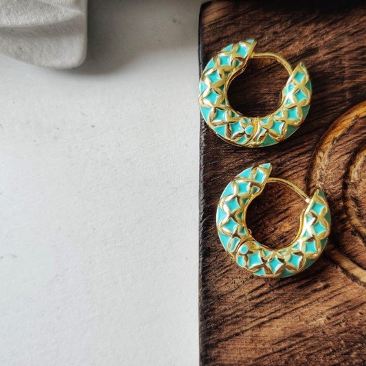 Multicolour hoop earrings