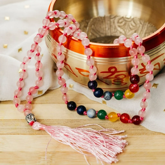 Rose Quartz Heart Handmade Healing Meditation Boho Reiki Women Bracelet  Gifts