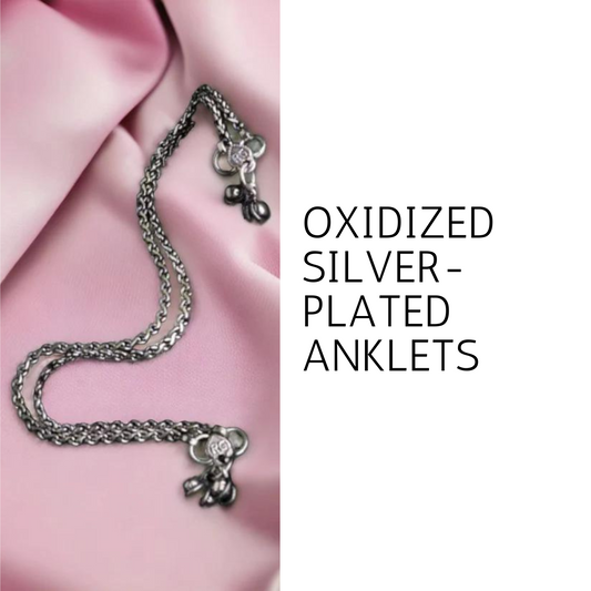 Oxidized Silver-Plated Anklets