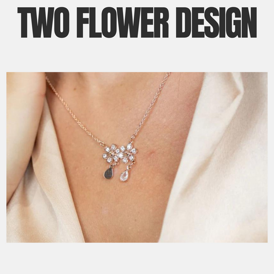Floral Elegance: Adorn Yourself with Zircon Crystal Dokiya Pendant Dangle Necklaces