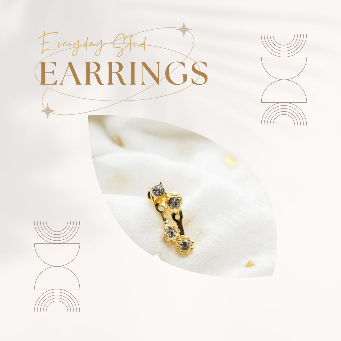 Gold Zircon Minimalist Line everyday stud earrings: The Christmas Special 2023