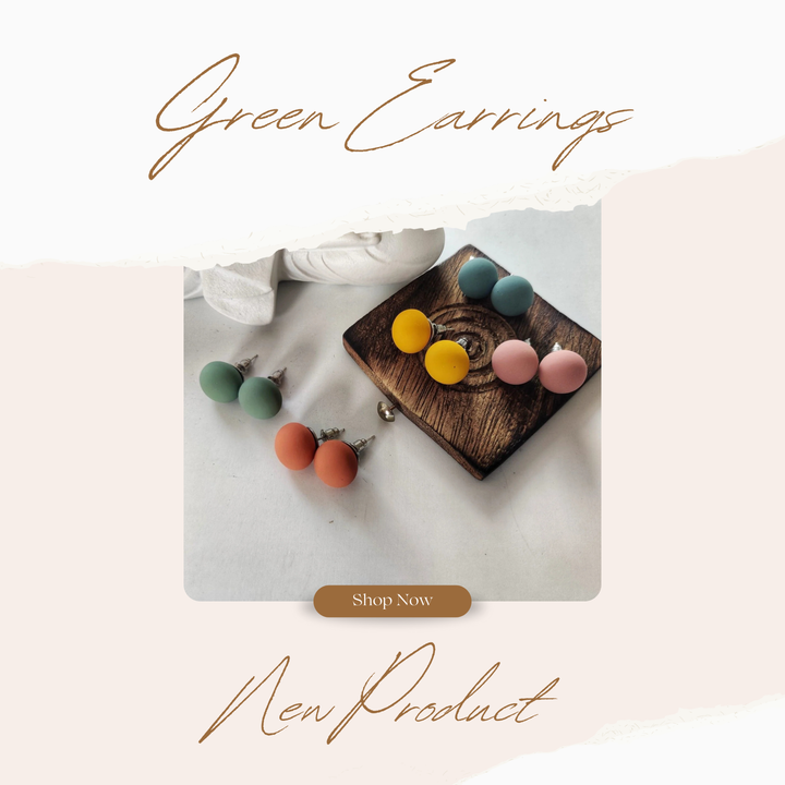 green earrings