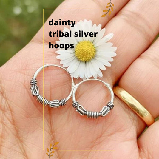 Silver Ball Hoop Earrings -  A Boho Chick vibe for your Loved Ones