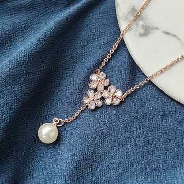 Floral Elegance: Adorn Yourself with Zircon Crystal Dokiya Pendant Dangle Necklaces This Black Friday Sale