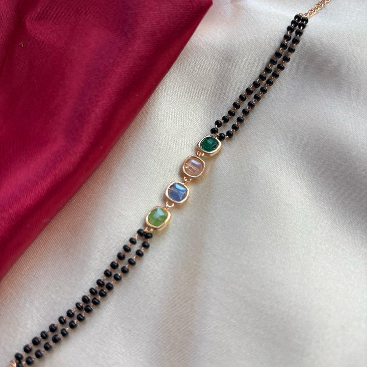 Minimalistic Black Beaded Multicolour Stone Slim Mangalsutra Bracelet — Style, Meaning & Everyday Wear