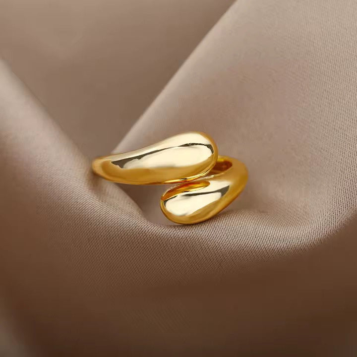 Minimal Open Curve Adjustable Gold & Silver Ring: Simple Style for Everyday Wear