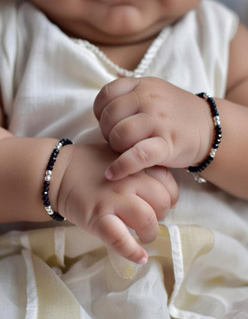 Baby Nazaria Black Beaded Silver Bracelet & Anklet — Meaning, Style & Gift Guide