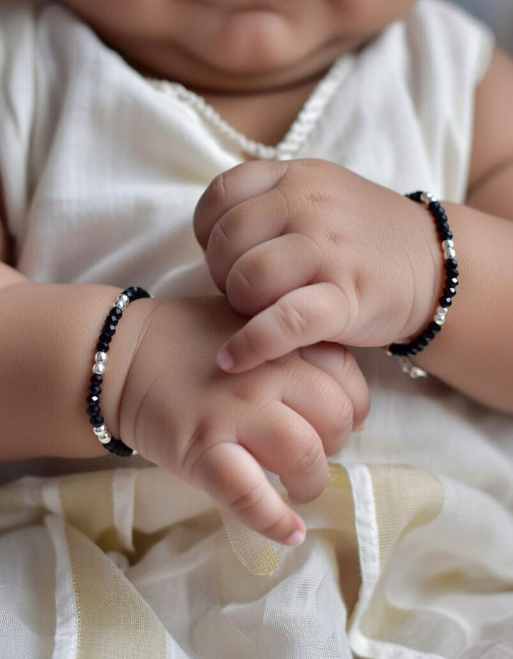 Baby Nazaria Black Beaded Silver Bracelet & Anklet — Meaning, Style & Gift Guide