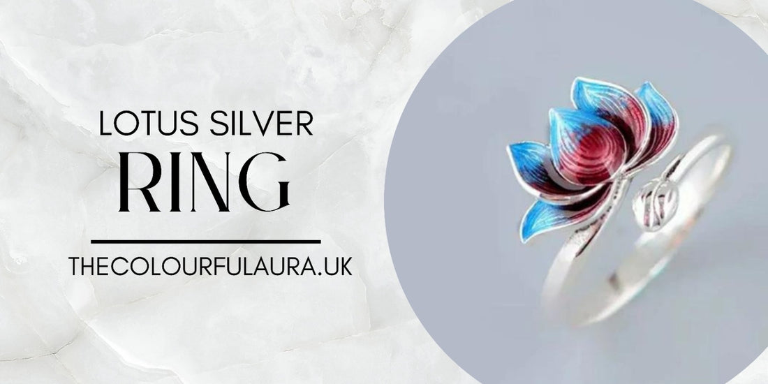 Eternal Bloom: Unveiling the Allure of the Adjustable Red Blue Lotus Silver Dainty Ring for Women