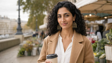 Zeya wearing Gold Semicircular Intricate Oxidized Indian Asian Boho Drop Ethnic Tribal Jhumka for Jhumka Earrings Gold: A Complete Guide | The Colourful Aura