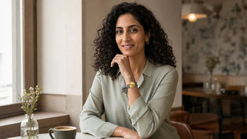 Zeya wearing Black Changeable Stripe Cloth Women Bracelet Wristwatch for Mr Boho Watches: A Complete Guide | The Colourful Aura