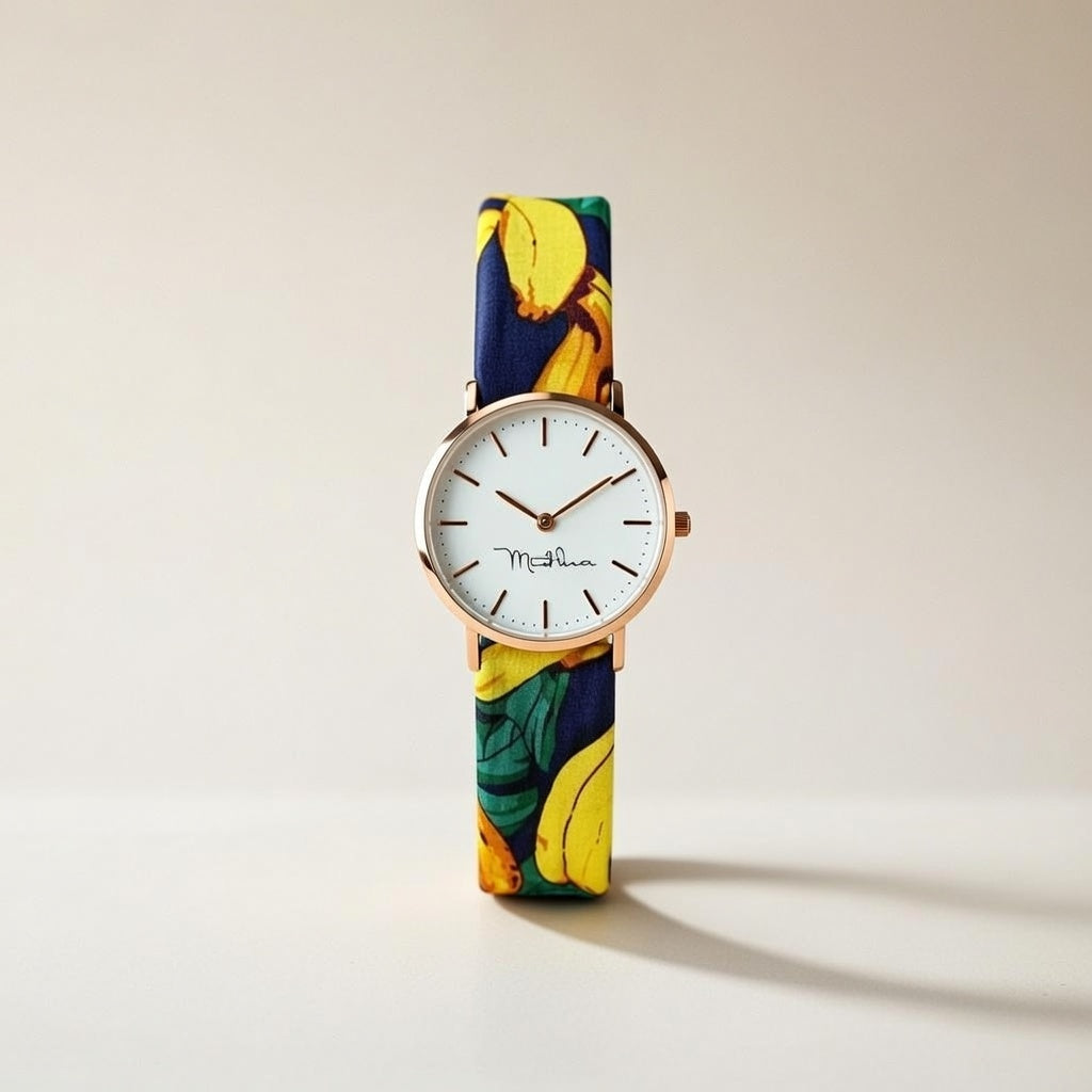 Colourful Changeable Fabric Strap White Dial Tie Knot Wrist Watch