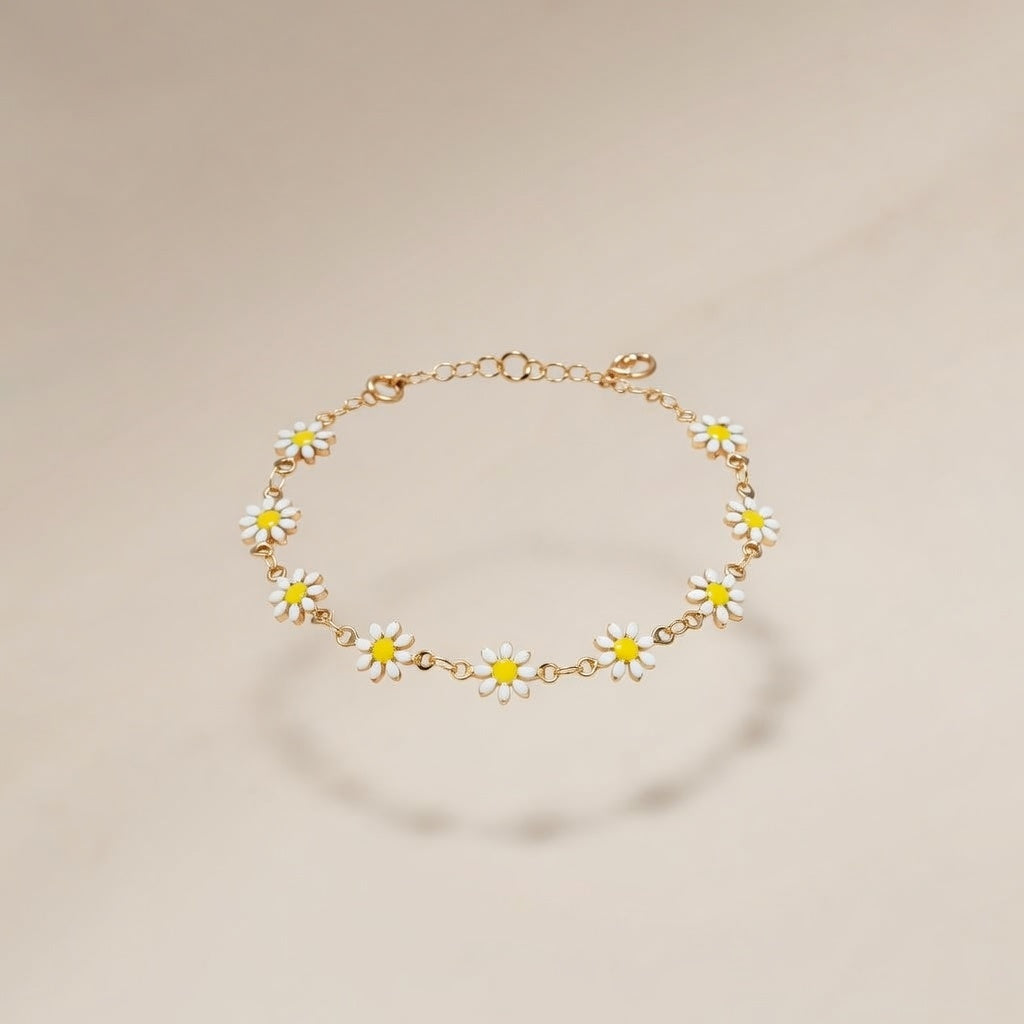 Multicolour Flower Charms Summer Indie Boho Daisy Floral Adjustable Anklet — Boho Jewellery UK | The Colourful Aura