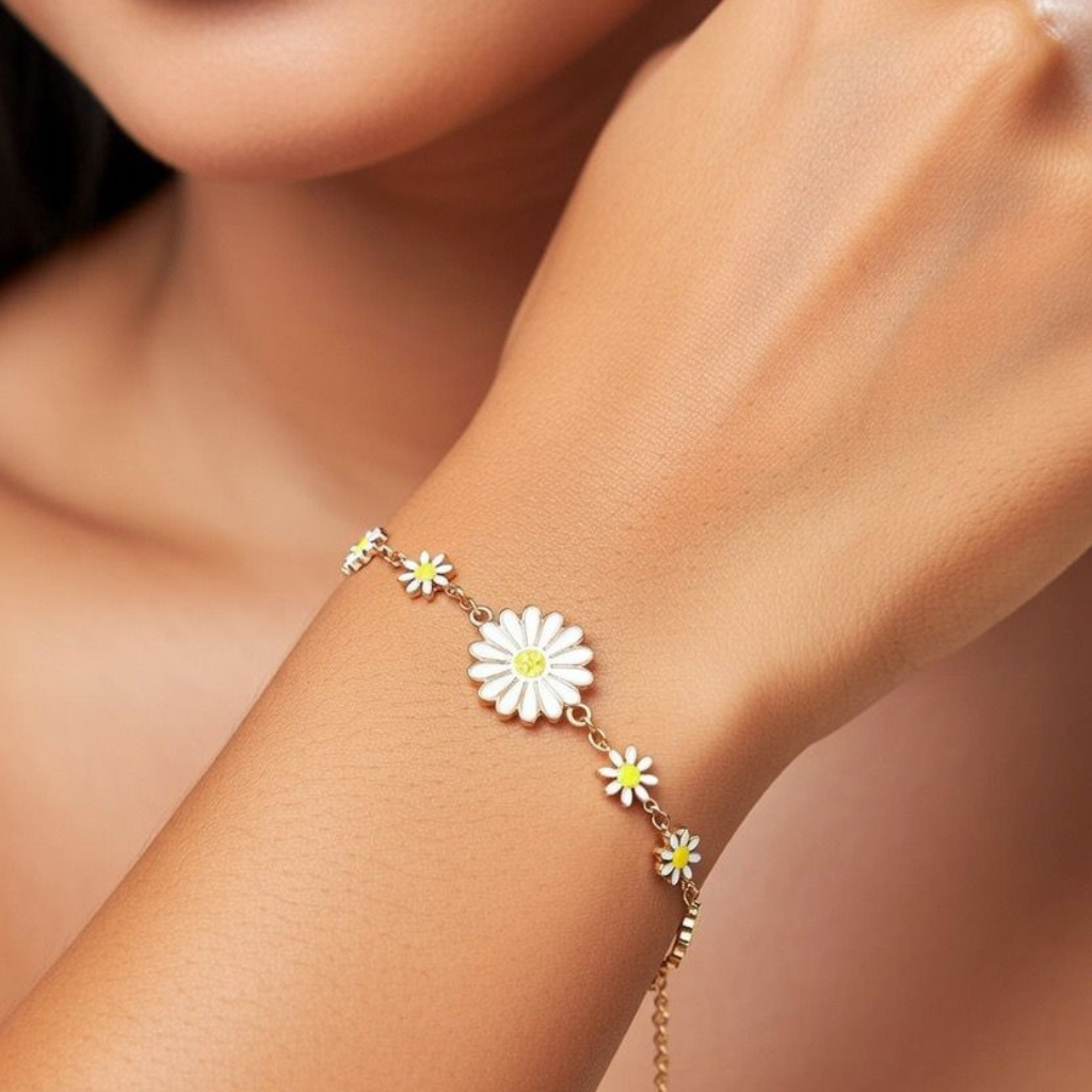 Sun Flower Charms Summer Indie Boho Daisy Floral Adjustable Bracelet