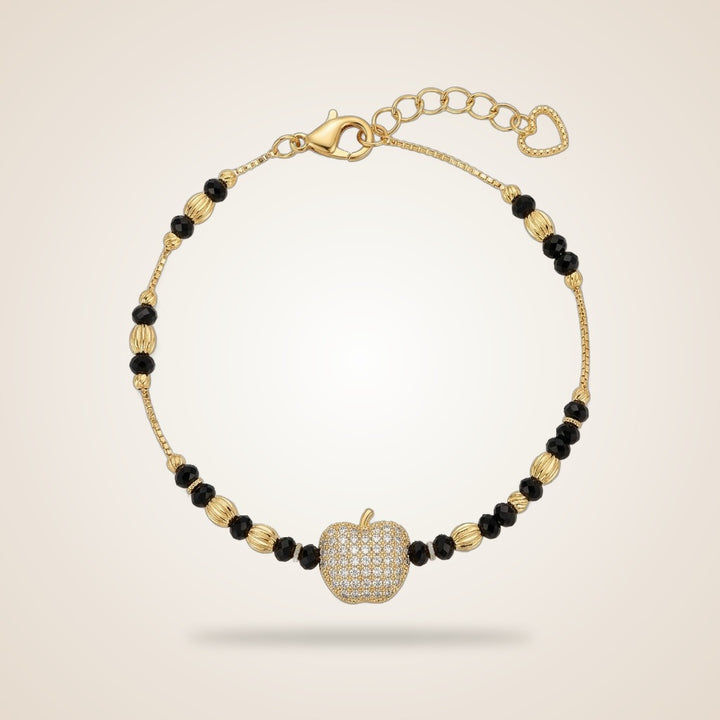 18k Gold plated Black Bead Nazar Charm bracelet — Boho Jewellery UK | The Colourful Aura