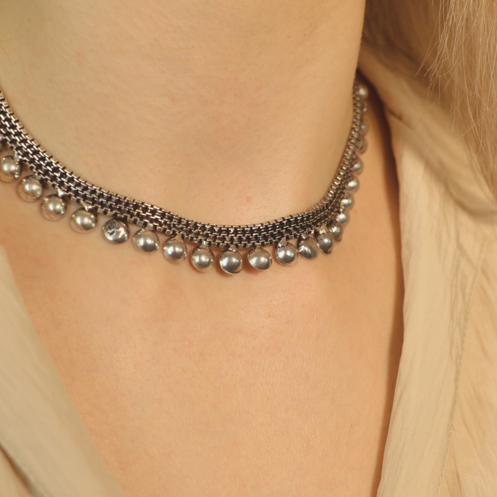 Statement Indian Oxidised Boho Choker Temple Choker Gypsy Necklace