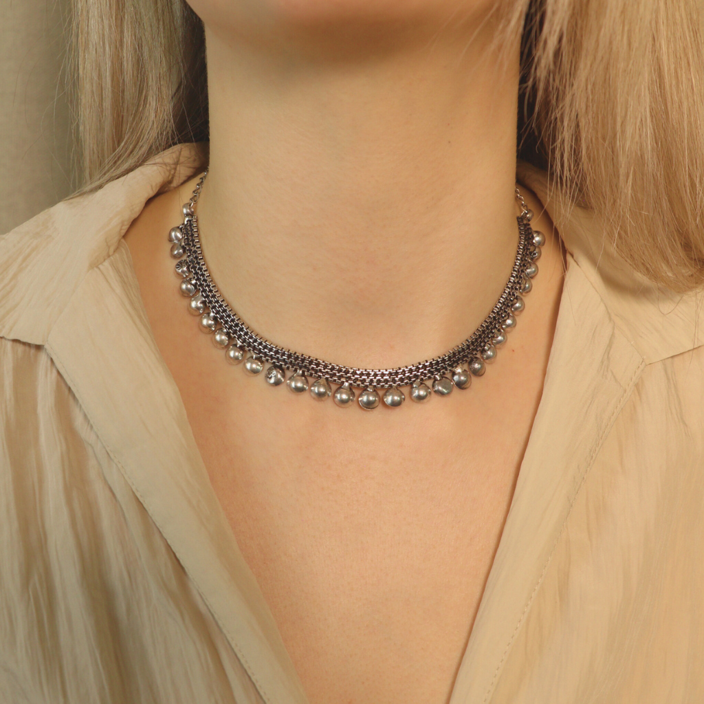 Statement Indian Oxidised Boho Choker Temple Choker Gypsy Necklace