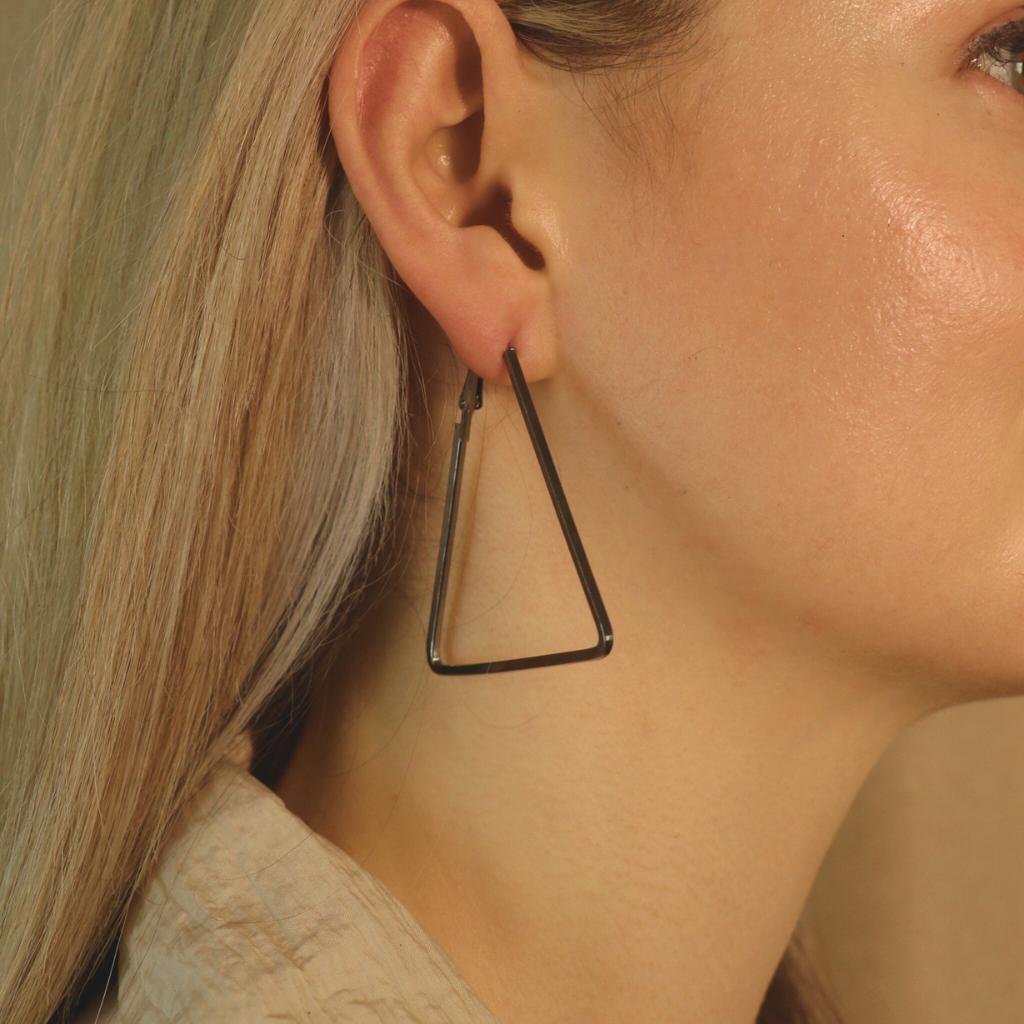 Large Triangle Summer Beach Dainty Hoop Earring