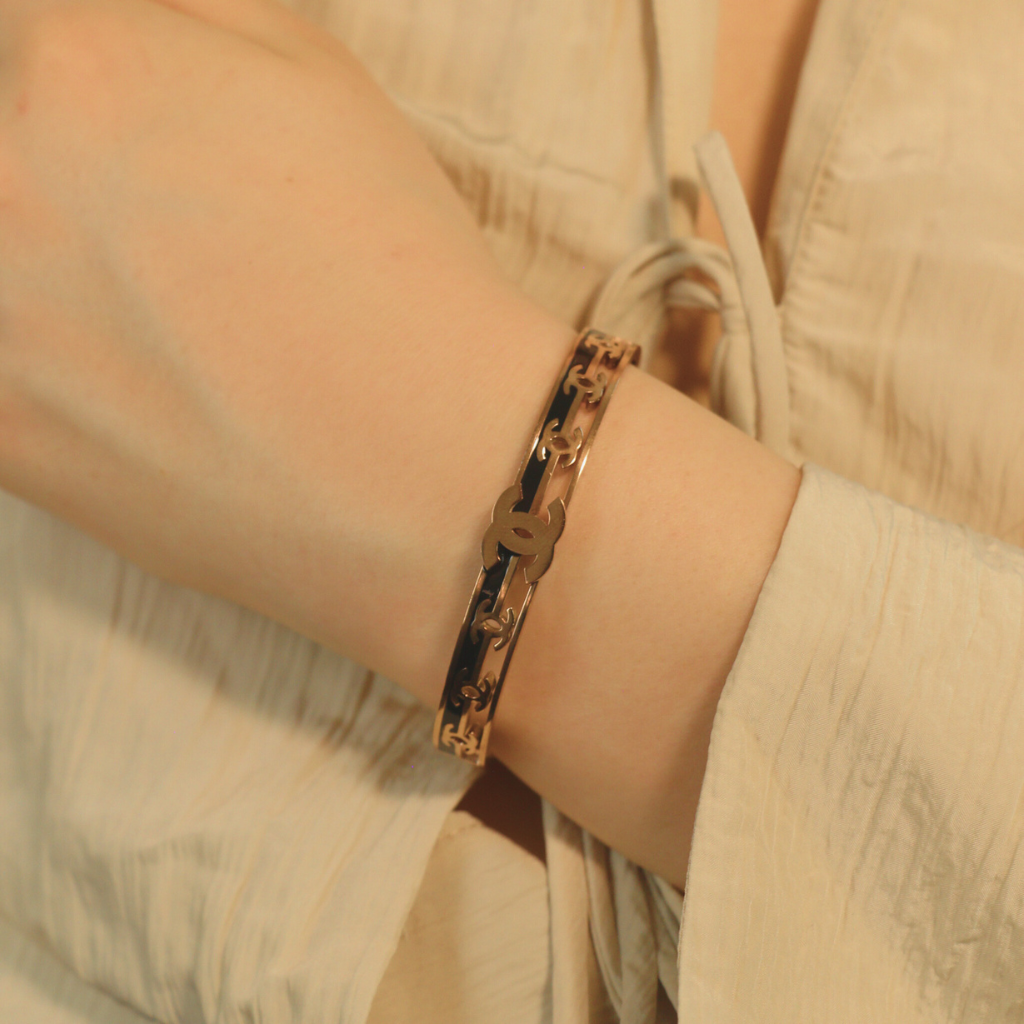 Rose Gold Slim Band Cuff Magnetic Bangle Bracelet