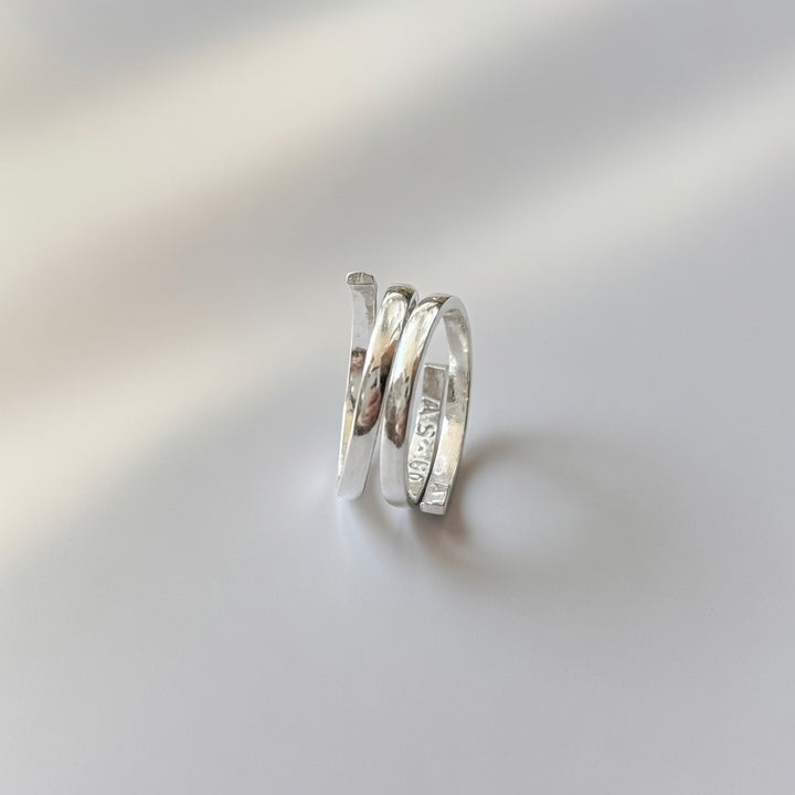 Adjustable Plain Pure Silver Slim Unisex Stacking Band Cuff Toe Ring