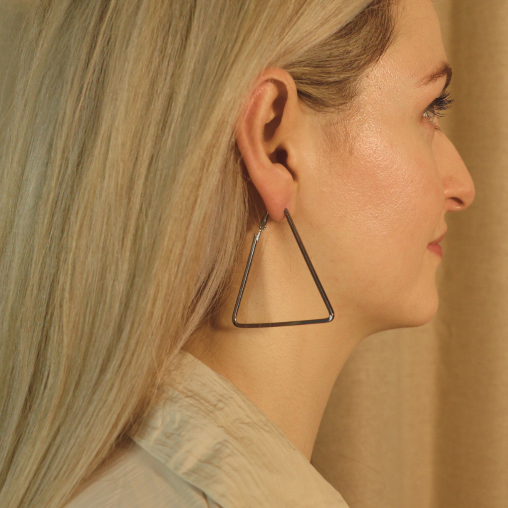 Large Triangle Summer Beach Dainty Hoop Earring