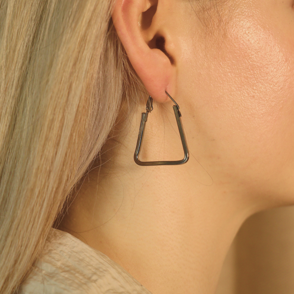 Small Triangle Summer Beach Dainty Hoop Earring