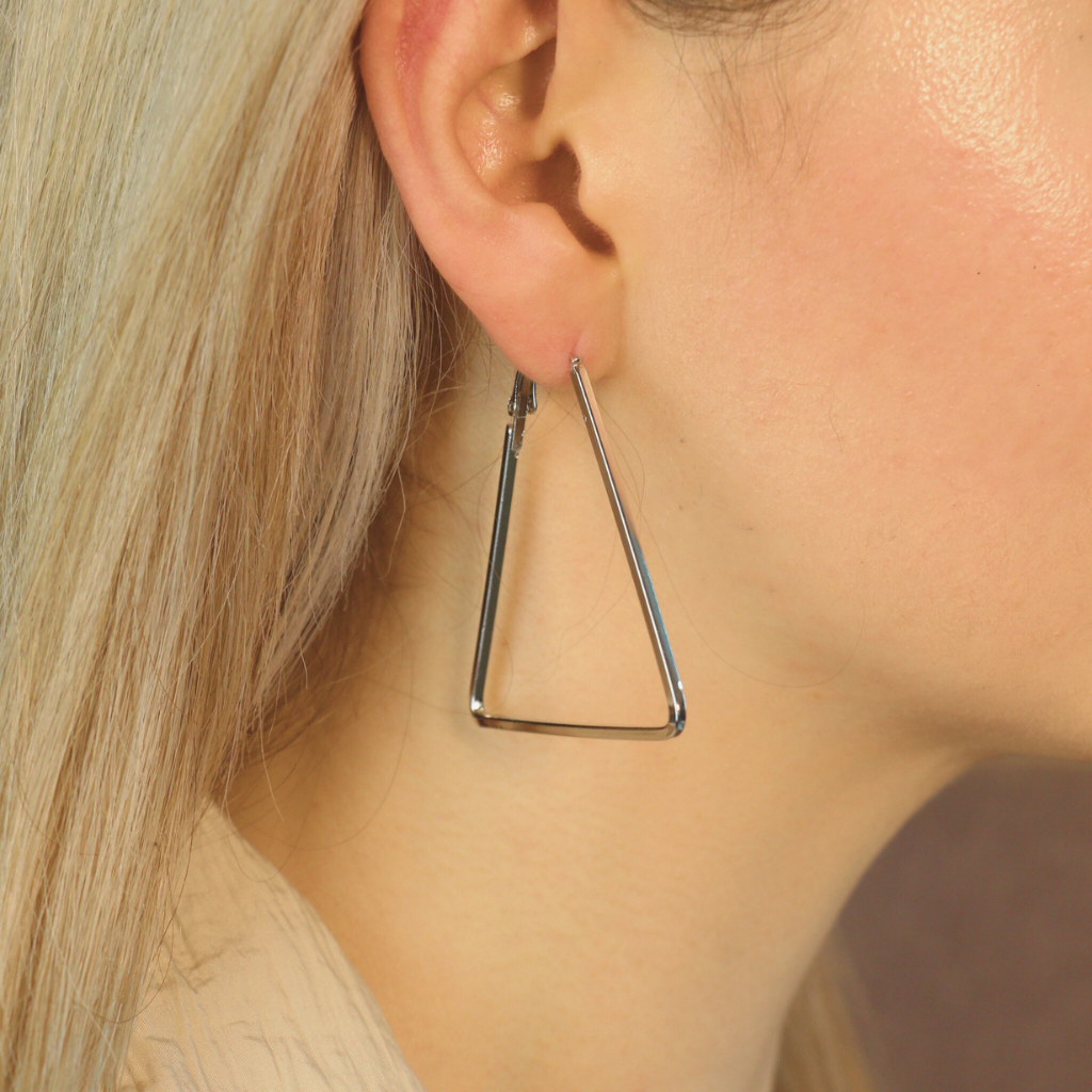 Large Triangle Summer Beach Dainty Hoop Earring