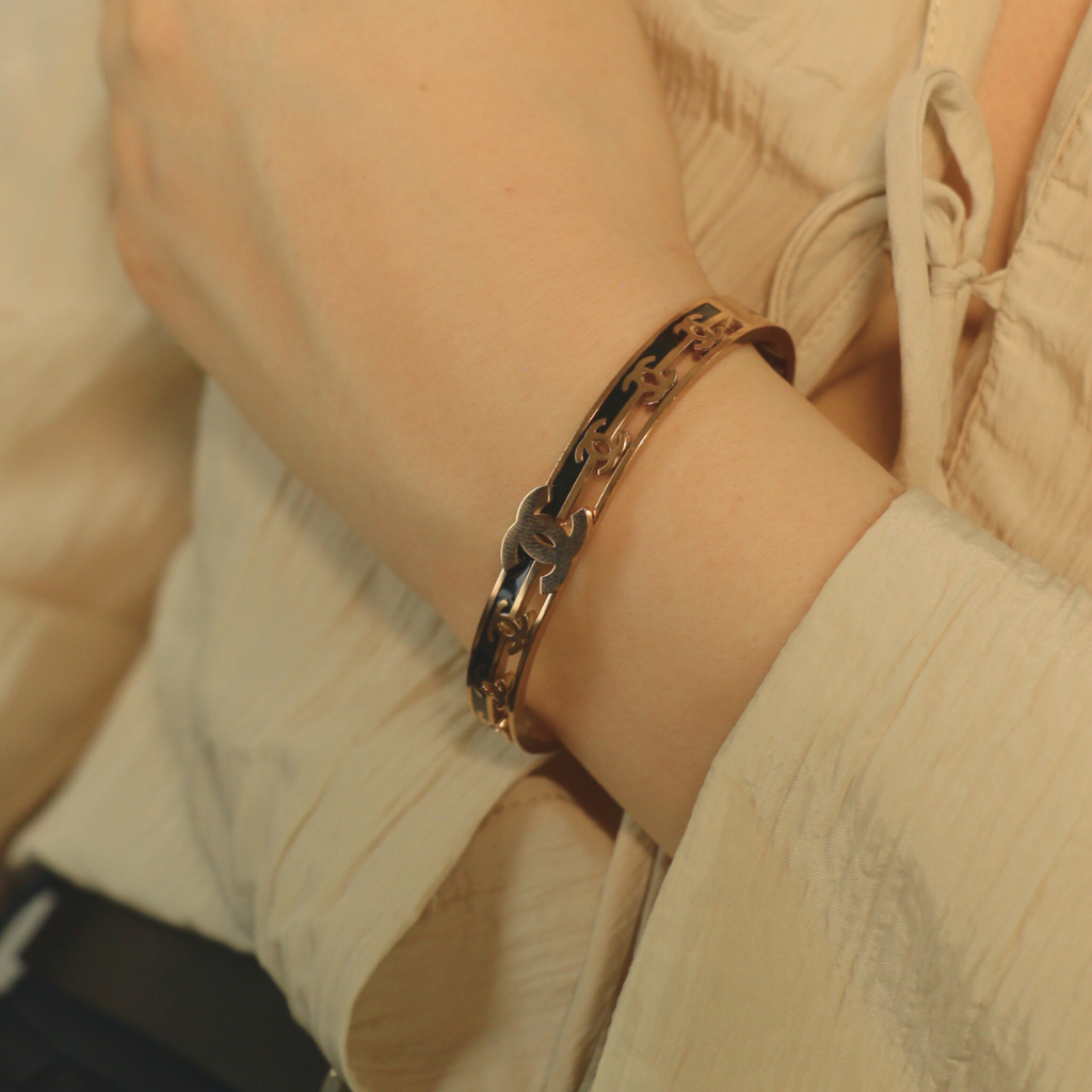 Rose Gold Slim Band Cuff Magnetic Bangle Bracelet