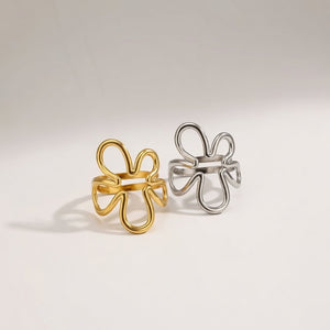Abstract Blossom Adjustable Statement Ring – The Colourful Aura