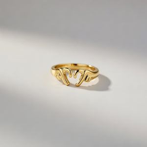 925 Silver Gold Hand Heart Couple Love Adjustable Stackable Ring – The Colourful Aura