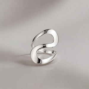 Infinity Loop Adjustable Ring Chunky Gold Statement Band — Boho Jewellery UK | The Colourful Aura