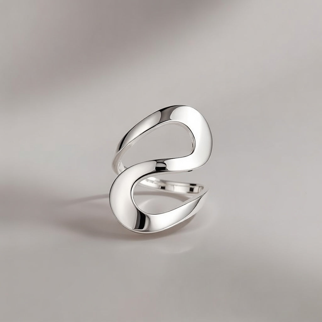 Infinity Loop Adjustable Ring Chunky Gold Statement Band — Boho Jewellery UK | The Colourful Aura
