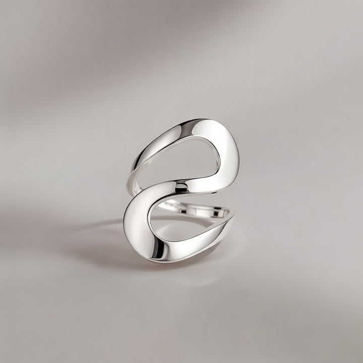 Infinity Loop Adjustable Ring Chunky Gold Statement Band — Boho Jewellery UK | The Colourful Aura