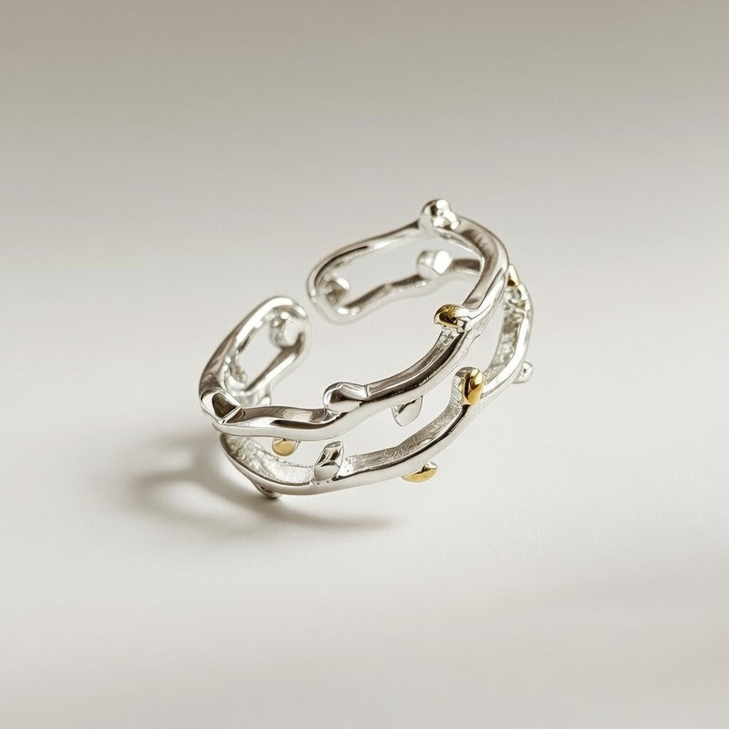 925 Sterling Silver Tree Leaf Vine Bohemian Dainty Band Ring – The Colourful Aura