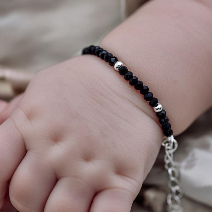 Classic Black Beaded Kids Nazaria Bracelet/Anklet