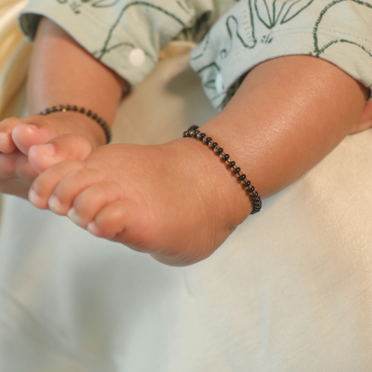 Adjustable Black Golden Beads Indian New Born Kids Nazaria Daily Bracelet