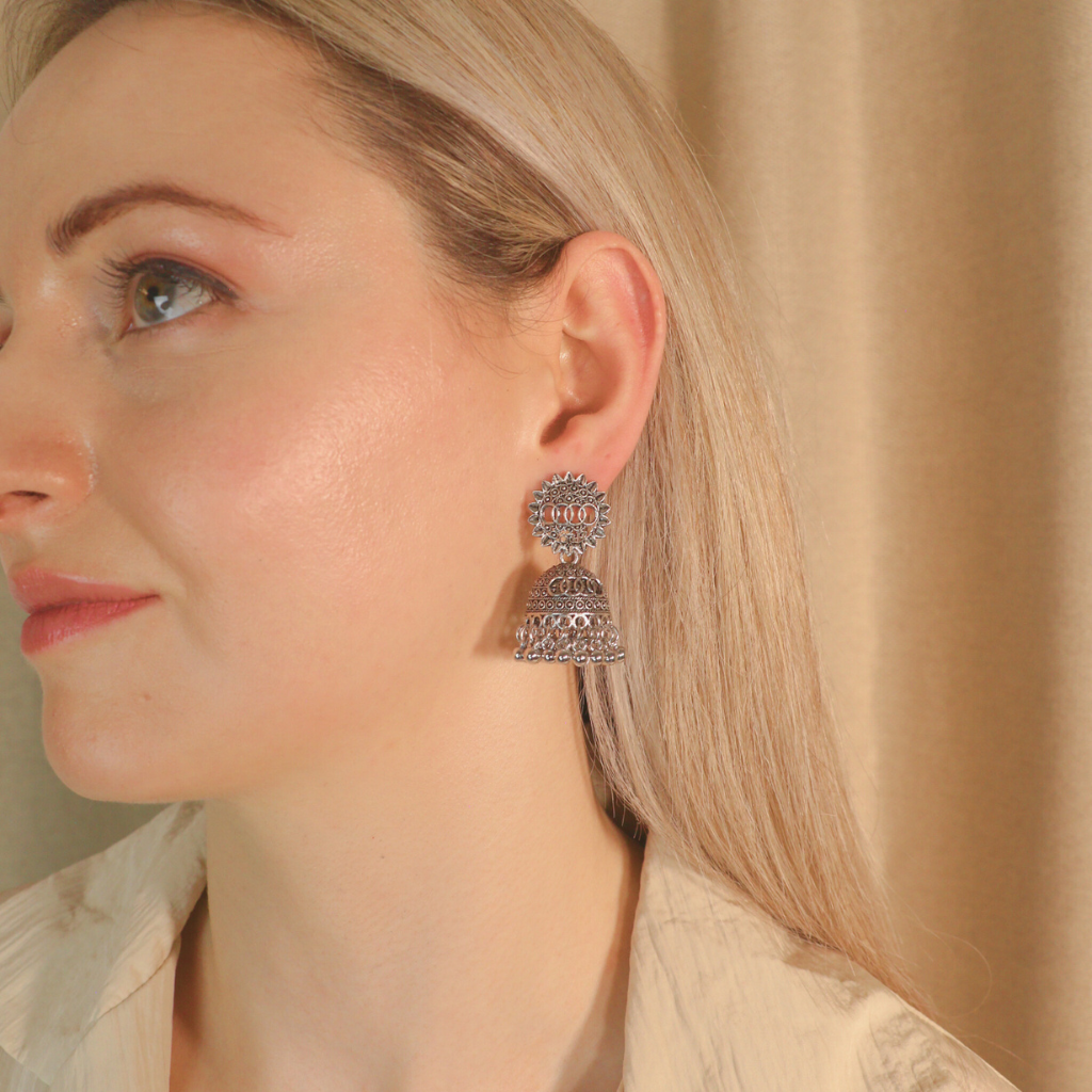 Oxidised Bohemian Indian Asian Bridal Boho Jhumkis