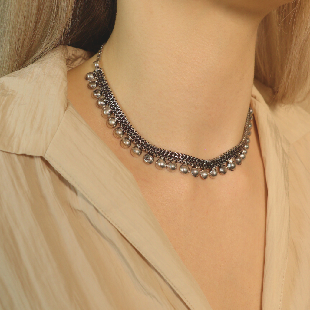 Statement Indian Oxidised Boho Choker Temple Choker Gypsy Necklace