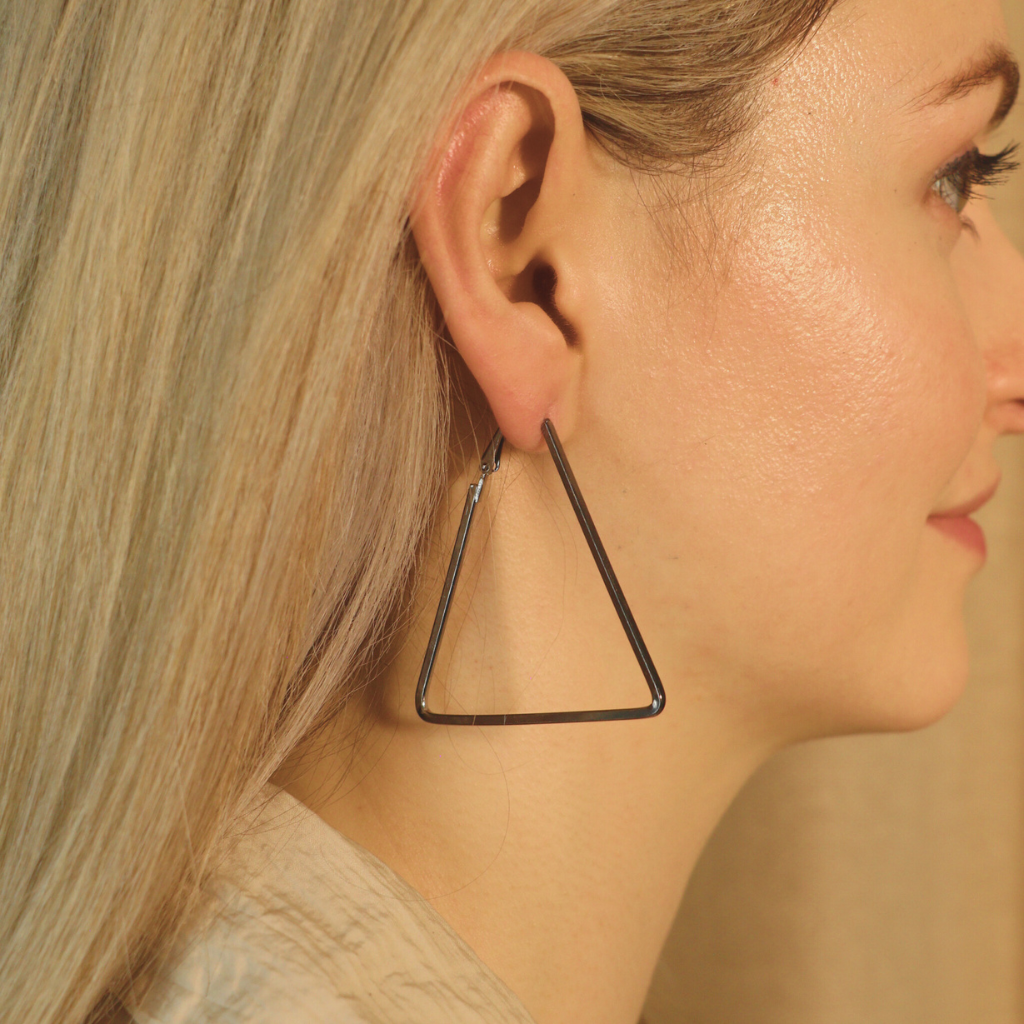 Large Triangle Summer Beach Dainty Hoop Earring