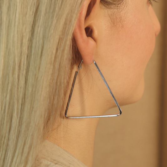 Large Triangle Summer Beach Dainty Hoop Earring