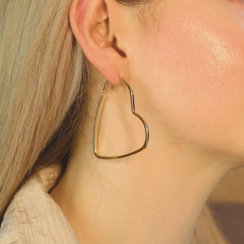 Boho Large Heart Geometric Hoop Earrings — Boho Jewellery UK | The Colourful Aura
